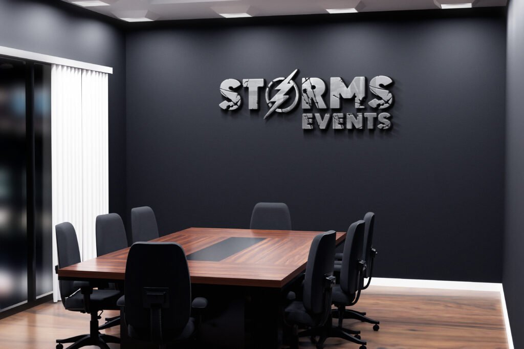 Logo Mockup Office Black Wall Meeting Room